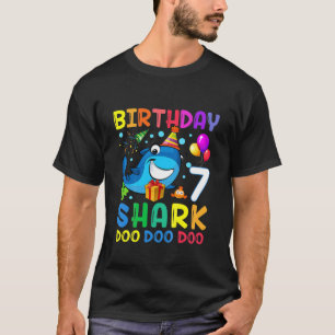 Kinder Baby Niedlicher Hai Geburtstag Junge 7 Jahr T-Shirt