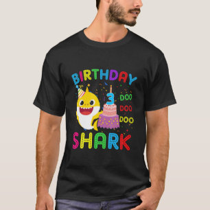 Kinder Baby Shark 3D Geburtstagskind Mädchen 3 Jah T-Shirt