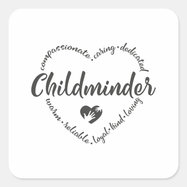 Kinder, Babysitter, Kinderbetreuer Quadratischer Aufkleber (Vorderseite)