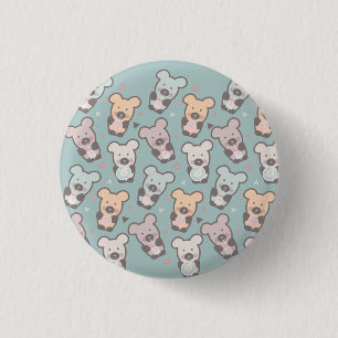 Kinder Bären und Donuts Muster Button