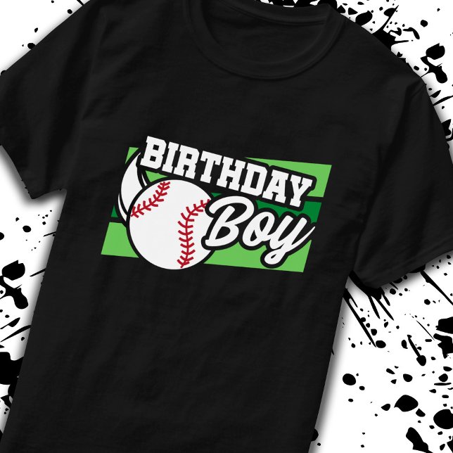 Kinder Baseball Geburtstagsparty Geburtstagsjunge T-Shirt (Von Creator hochgeladen)