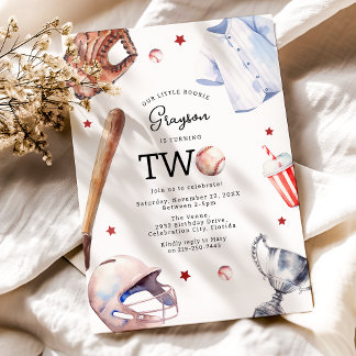 Kinder Baseball Party Einladung 2. Geburtstag