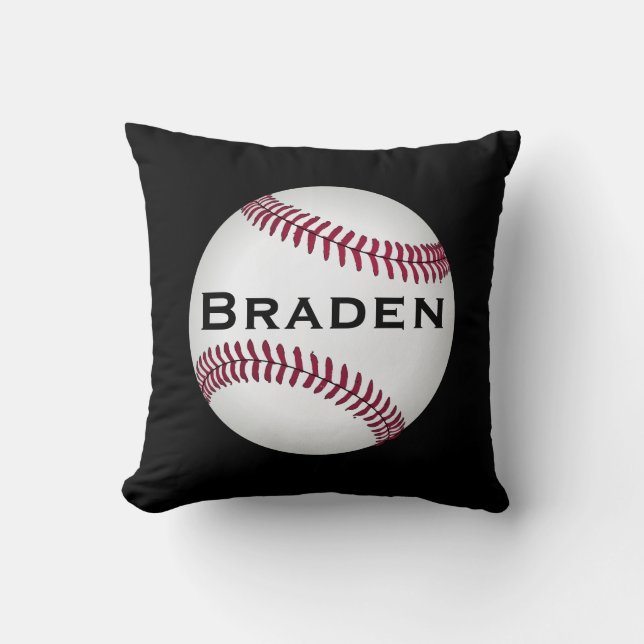 Kinder Baseballspieler Kissen mit individuellem Na (Vorderseite)