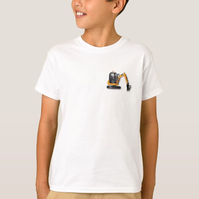 Kinder Basic T-Shirt - Baustellenfahrzeug Design (Vorderseite)