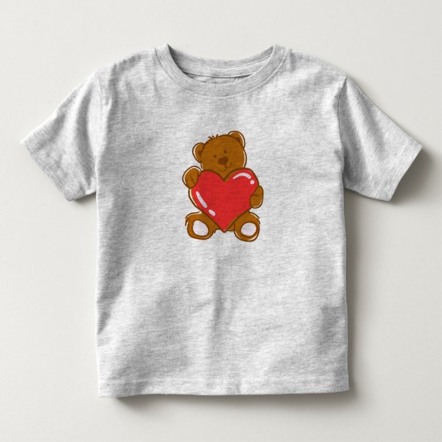 Kinder-Basic-T-Shirt mit Teddybär-Design  Kleinkind T-shirt (Vorderseite)