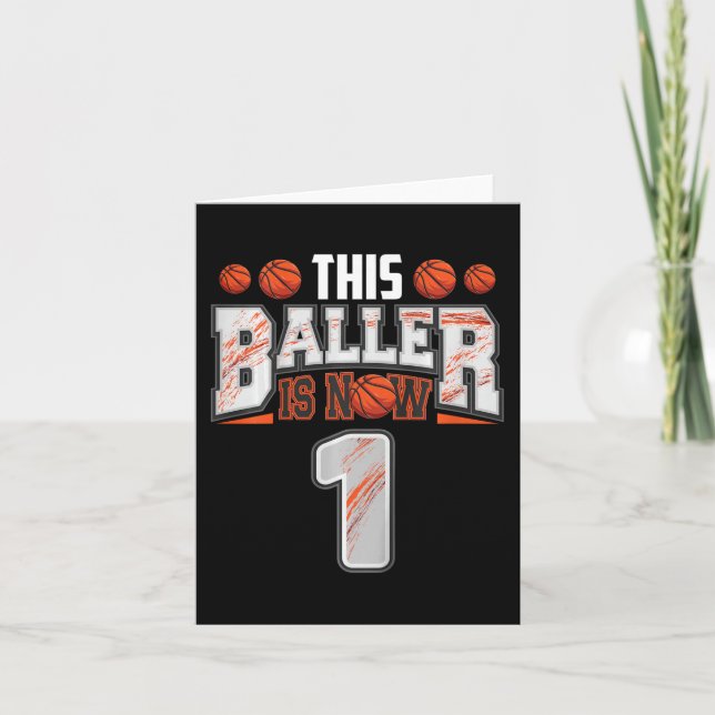 Kinder Basketballspieler 1 Jahre Junge Basketball Karte (Vorderseite)
