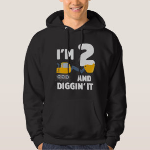 Kinder Bau LKW 2. Geburtstag Junge 2 Zwei Jahre Hoodie