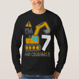 Kinder Bau LKW 7. Geburtstag ich bin 7 und Cru T-Shirt
