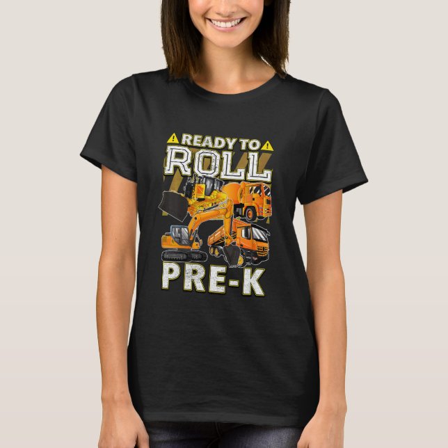 Kinder Bau von Fahrzeugen zurück zur Schule Bereit T-Shirt (Vorderseite)