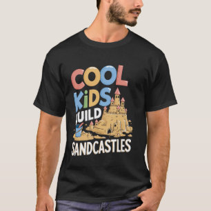 Kinder Bauen Sandburg Bauen Strand Skulptur Sand T-Shirt