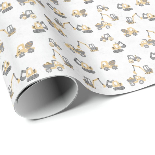 Kinder Bauwesen Geschenkpapier (Rolleneckpunkt)