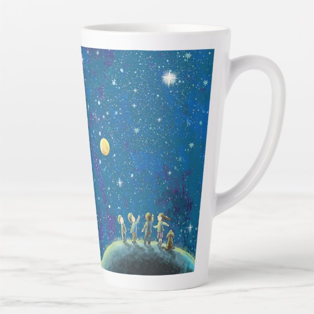 Kinder beim nächtlichen Himmel Milchtasse (Rechts)