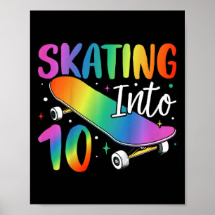 Kinder beim Skaten mit 10 lustigen Skateboard-Tie- Poster