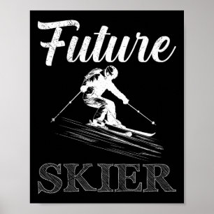 Kinder beim Skifahren, zukünftiger Skifahrer, lust Poster