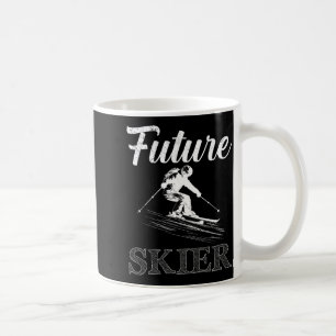Kinder beim Skifahren zukünftiger Skifahrer lustig Kaffeetasse