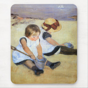 Kinder beim Spiel am Strand (Mary Cassatt) Mousepad