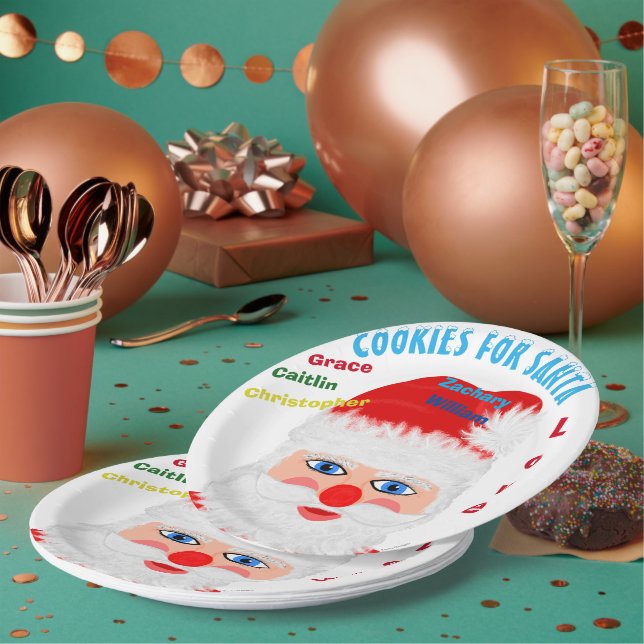 Kinder benennen Cookies für den Weihnachtsmann Pappteller (Multi)