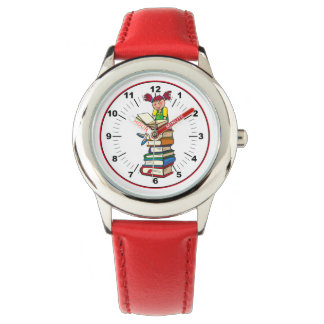 Kinder beobachten armbanduhr
