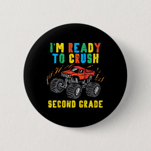 Kinder bereit, den Monster-Lkw der zweiten Klasse Button