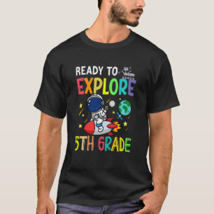 Kinder bereit, die fünfte Klasse Astronaut Rücken T-Shirt