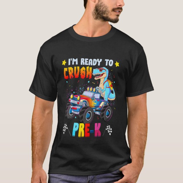 Kinder bereit zum Zerkleinern des LKW-Vorfahrtwage T-Shirt (Vorderseite)