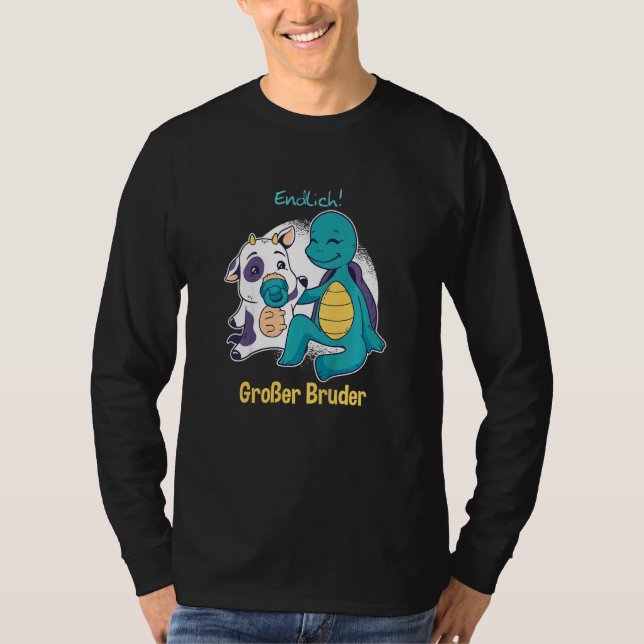Kinder Big Brother Kuh & Tortoise Expectant Bruder T-Shirt (Vorderseite)