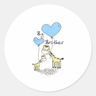 Kinder Big Brother Niedlich Giraffen Geschenk Idee Runder Aufkleber