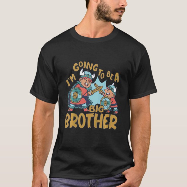 Kinder Big Brother Viking ich werde ein großer Bro T-Shirt (Vorderseite)
