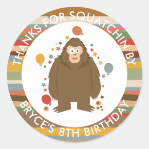 Kinder Bigfoot Geburtstag Danke Classic Round Runder Aufkleber