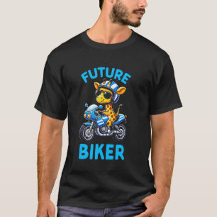 Kinder Biker Motorrad fahren Giraffe Jungen T-Shirt