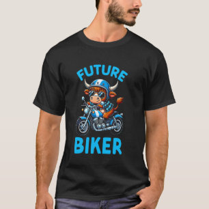 Kinder Biker Motorradfahren Highland Kuh Jungen T-Shirt