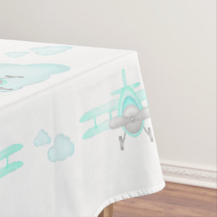 Kinder Blue Airplane Flug Aviation Geburtstag Tischdecke