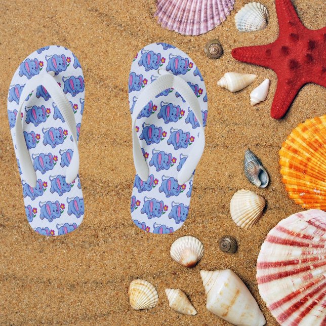 Kinder Blue Elephant Flip Flops (Von Creator hochgeladen)