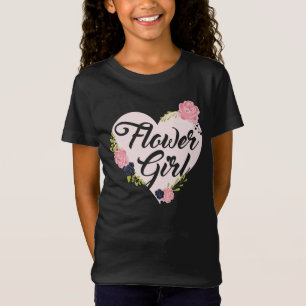 Kinder Blumenmädchen Herz Brautjungfern Shirts Hoc