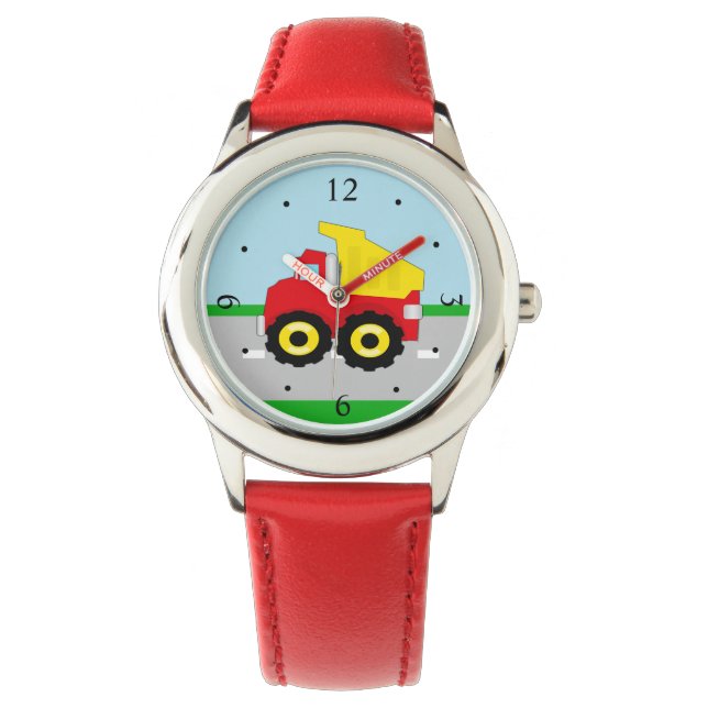 Kinder Boys Bau Dumptruck Armbanduhr (Vorderseite)