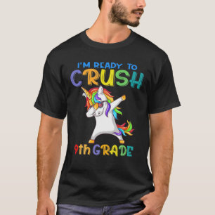 Kinder brechen 9. Grad Dabbing Einhorn zurück nach T-Shirt