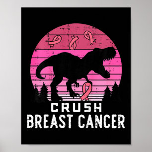 Kinder brechen Brustkrebs pink Trex Dino Bewusstse Poster