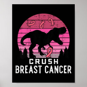 Kinder brechen Brustkrebs pink Trex Dino Bewusstse Poster