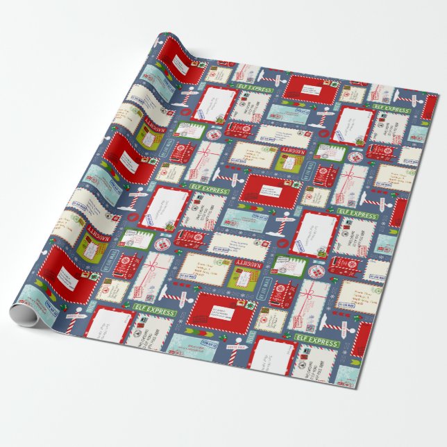 Kinder Briefe an Weihnachten Weihnachten Muster Geschenkpapier (Ungerollt)