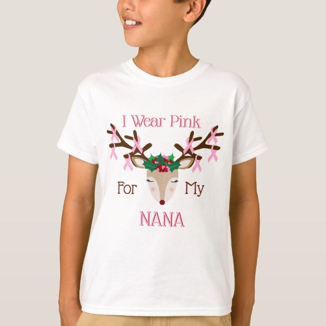 Kinder Brustkrebs Bewusstsein Weihnachtsfest Shirt (Vorderseite)
