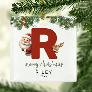 Kinder Buchstabe R Monogramm Weihnachtsbaum Ornament Aus Metall