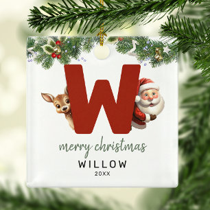 Kinder Buchstabe W Monogramm Weihnachtsbaum Ornament Aus Metall