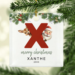 Kinder Buchstabe X Monogramm Weihnachtsbaum Ornament Aus Metall