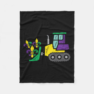 Kinder Bulldozer Mardi Gras Niedlich Kleinkind Kin Fleecedecke