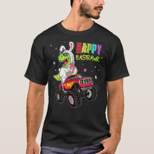 Kinder Bunny Dinosaur T Rex Riding Monster Truck H T-Shirt