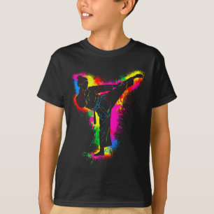 Kinder Buntes Taekwondo Martial Arts Frauen Mädche T-Shirt