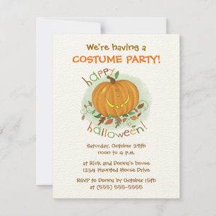 Kinder Cartoon Pumpkin Halloween-Party Einladungen