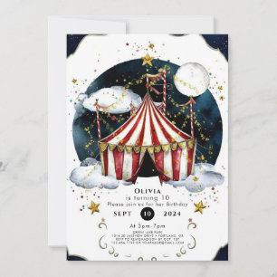 Kinder Celestial Circus Geburtstag Einladung