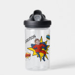 Kinder Cool Superherd Foto Wasserflasche Trinkflasche<br><div class="desc">Diese Wasserflasche mit einem Superhelden verwandelt Ihr Kind in einen Superhelden und ist ideal für Kinder in der Schule oder unterwegs. Die Flasche ist mit einem Superhelden ausgestattet, dessen Foto eingearbeitet ist und dessen Namen sie trägt. Die Stile, Größen und Farben des Schriftartes können nach der Personalisierung geändert werden, indem...</div>