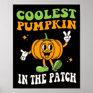 Kinder Cooler Kürbis in der Patchhalbluppe Poster